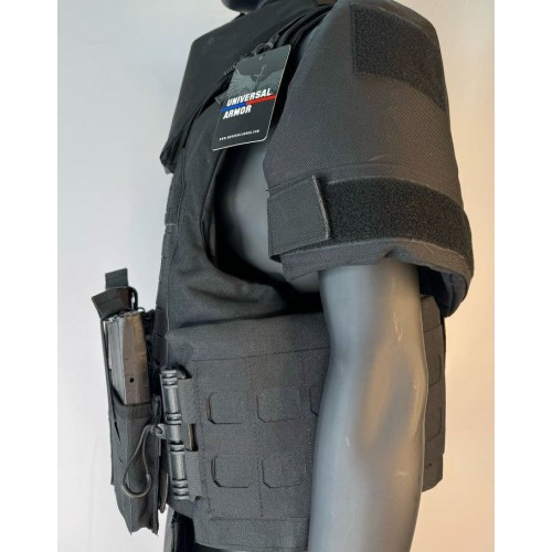 Бронежилет разгрузочный UNIVERSAL ARMOR в Орле (СВМПЭ + бронеплиты Бр5 класса) черный